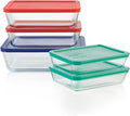 Pyrex Simply Store (5-Pack) Large Glass Food Storage Containers Set, (3, 6 & 11 Cup) Meal Prep Containers With Plastic BPA-Free Lids, Dishwasher & Microwave Safe | Meal Prep Rectangular Dishes W/ Lids | Nonporous Material | Resists Stains Or Odors | St...