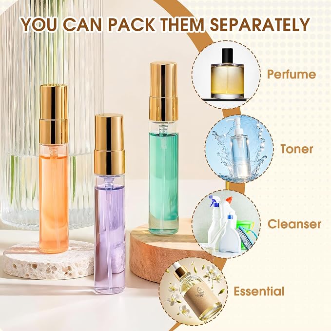Mini Glass Spray Bottle 20pcs 5ml Clear Spray Bottle Empty, Fine Mist Refillable Mini Perfume Spray Bottle, Perfume Atomizer, Travel Spray Bottle For Hair, Small Empty Sample Containers Portable