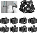 3-H Broom Holder Wall Mount 8 Pack, Heavy Duty Stainless Steel Mop and Broom Organizer Clips, Strong Grip Wall Mount Holders for Garage, Garden, Laundry Room & Utility Closet, Black