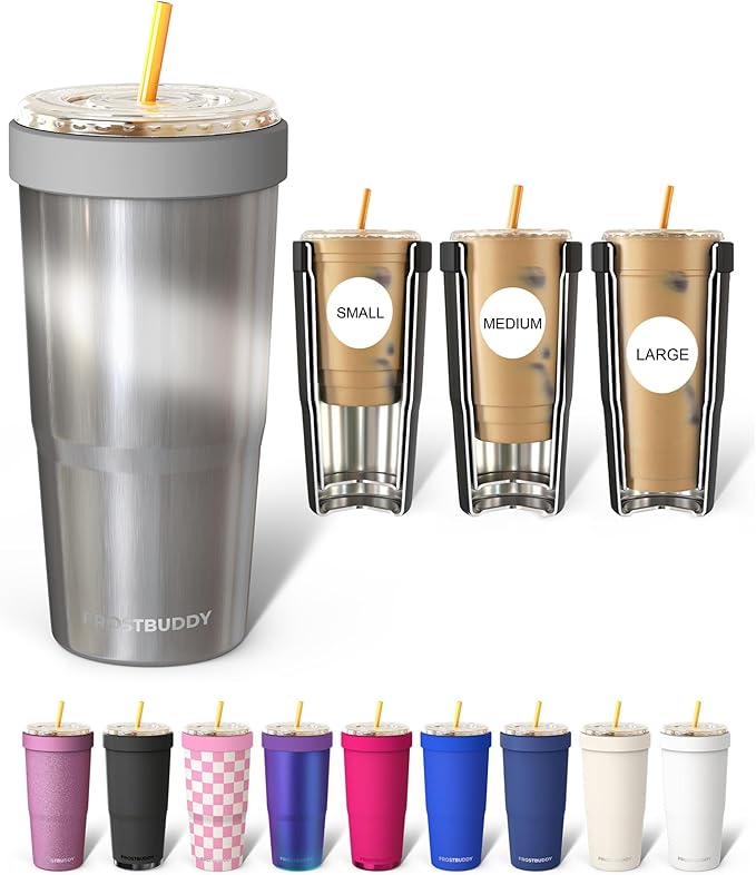 Frost Buddy Togo Buddy 30oz Tumbler - Insulated Stainless Steel (Moonstone) | Double-wall vacuum insulated | Spill-proof flip lid | 18/8 premium stainless steel | Cup-holder friendly