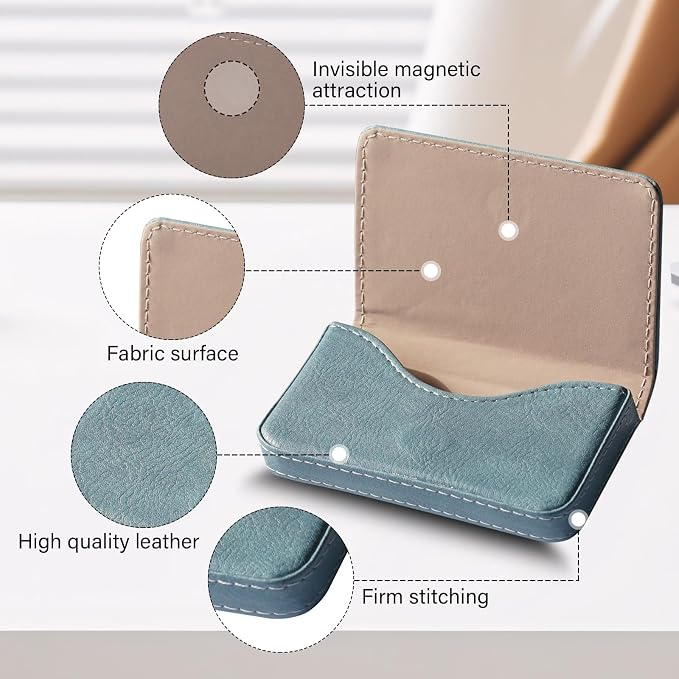 RFID Blocking Wallet - Minimalist Leather Business Credit Card Holder (Qyan)