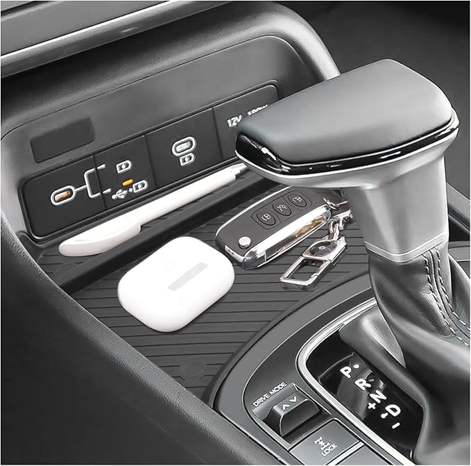 SXCY for 2024 2025 2026 Hyundai Kona Front Console Organizer for 2024-2026 Hyundai Kona Accessories Console Storage 2026 Kona Console Organizer [Only Fit 24+ Kona Gas SE SEL with Manual Shift Handle]