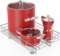 ROOMTEC Pull Out Cabinet Organizer - 14" W x 18" D, Slide Out Storage Shelves, Fits 15.5" Opening