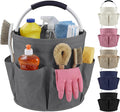 Cleaning Caddy with Handle, 17L Cleaning Supplies Organizer, Grey | 600D Oxford Fabric Storage Basket with 6 Pockets, Multifunctional Bucket Bag for Picnics, Camping, Gardening, Bathing