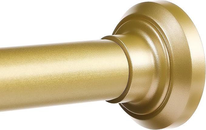 ENJOYBASICS Shower Curtain Rod 30 to 88 Inches, Stainless Steel Adjustable Spring Tension Rods No Drill for Bathroom, Closet, Window, Room Divider, Never Rust, Non Slip, Gold