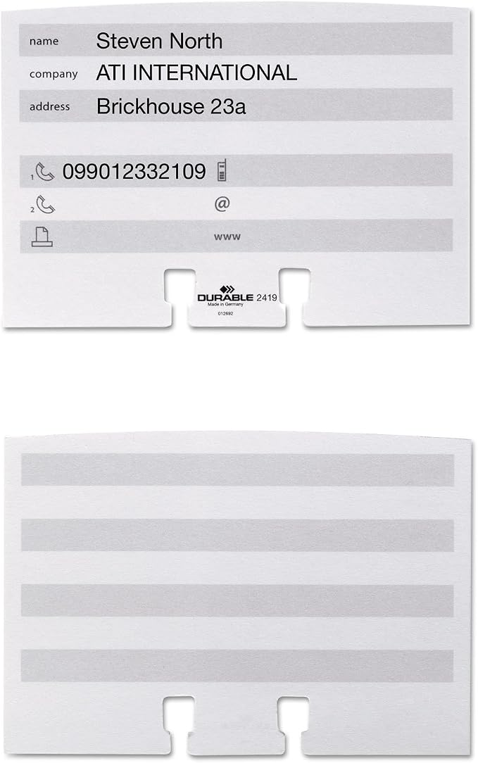Durable Telindex Desk Address Card Holder - Includes 500 Pockets for Business Cards - Includes A-Z Index - Made from Black Plastic
