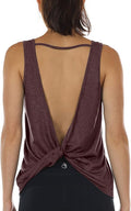 icyzone Women's Open Back High Neck Workout Athletic Gym Tank Tops