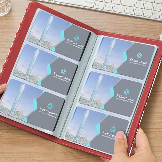 Floral Business Card Book Holder Organizer for Women, 240 Card Capacity, Stylish Name Card and Credit Card Holder for Professionals (Heart)