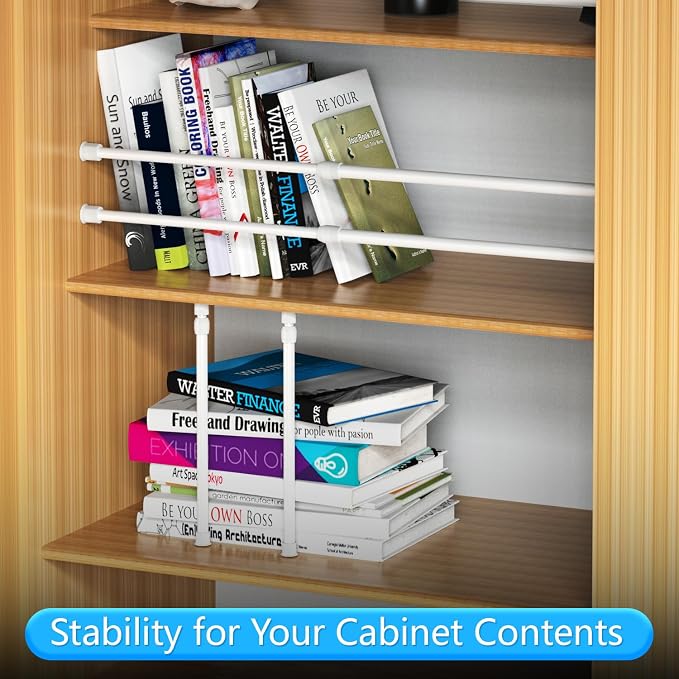RV & Camper Adjustable Tension Rods 16"-27.5" - Essential Organizer Bars for Travel Trailers, Campers, and RVs Kitchens and Closets Must-Have, 6 Pack