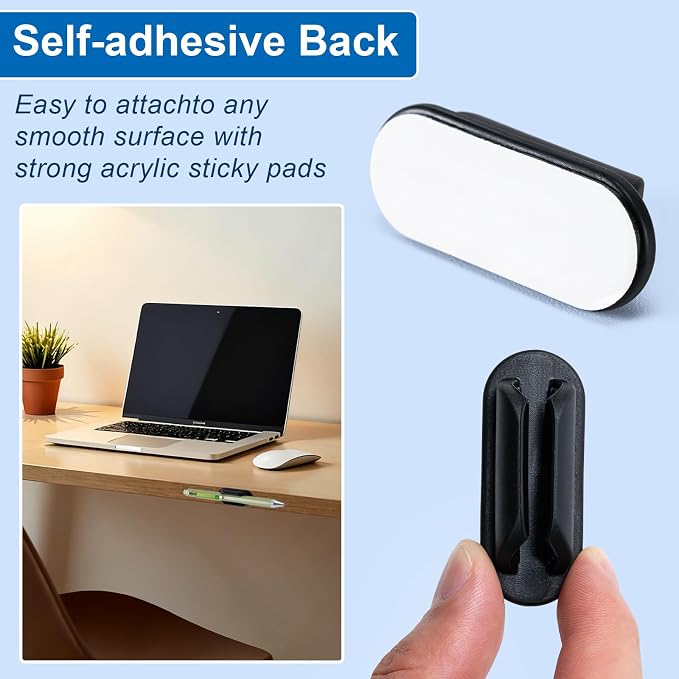 Adhesive Pencil Holders for Desk,Silicone Flexible Pen Holder for Wall, Office, School,Home,Classroom Must Haves,Teacher Essentials Accessories,Desk Organizer (20, Multi-colour combinations)