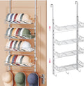 SWTYMIKI Over Door Hat Organizer - 5 Tier Wall Mounted Hat Rack with 4 Adjustable Metal Basket Heights Design and 3 Hooks, Baseball Cap Organizer Storage Holds up to 49 Caps for Door, Bedroom, Closet