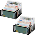 Mail Organizer Countertop 2 Pack, Metal File Holder with 5-Slot, Small Desk File Organizer for Letter, Bill, Mail Sorter, Desktop Letter Folder Holders for Office, Home, School (Black)