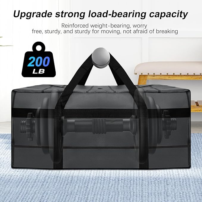 10Pack Extra Large Heavy Duty Moving Bags with Zippers & Reinforced Handles Heavy-Duty Storage Totes – Moving Boxes for Clothes, College Supplies, and Moving – Waterproof & Foldable (Large)