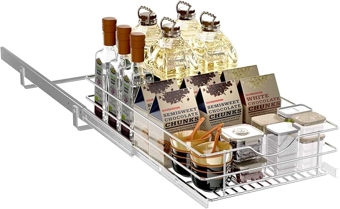 Pull Out Cabinet Organizer, (17½"W x 20" D), Soft Close Pull Out Cabient Drawer, Slide Out Drawer for Kitchen Base Cabinet, Pot and Pan Organization, Pantry Organizers