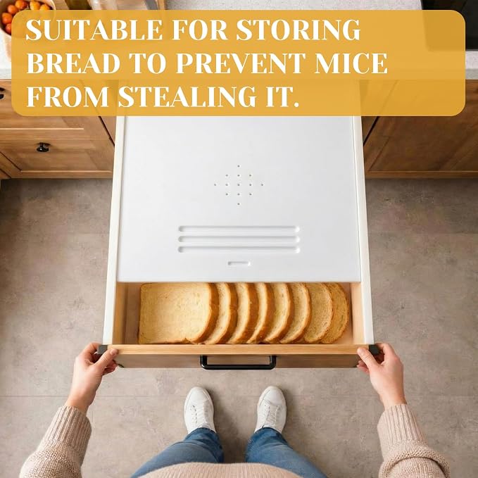 Geetery 2 Pack Bread Drawer Insert Kit, Trim to Fit Bread Storage Organizer for Kitchen Cabinet Drawers, Hdpe Drawer Cover with Adjustable Rails and Mounting Screws