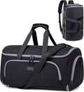 Vessgra Convertible Garment Bags for Travel, 4 in 1 Duffle Bag for Travel 58L Capacity Carry on Garment Bag with Shoes Compartment Travel Garment Bag with Shoulder Straps Suit Bag for Men Women,Black