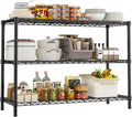 ROOMTEC 3-Tier Wire Shelving Unit,45" W*20" D*47" H,Max Load 1200 lbs | Small Garage Shelves,Adjustable Storage Rack, Metal Shelf for Kitchen, Pantry, Laundry Room, Basement