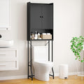 Kitsure Over The Toilet Storage Cabinet - 3 Tier Bathroom Organizers and Storage Solution with Adjustable Shelf & Bottom Bar, Anti-Tip Bathroom Storage Cabinet, Black, 3 Tiers (68.1" H)