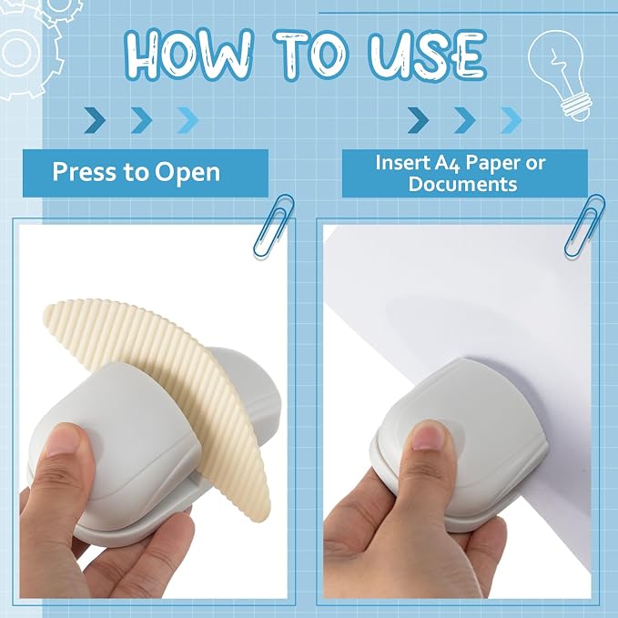 Faccito 3 Pcs Paper Holder Stand for Typing Non-Slip Mat Desktop Folder Document Holder with Anti-Slip Pads Portable Copy Stand Desktop Clamp for A4 Paper Office Reading (White)