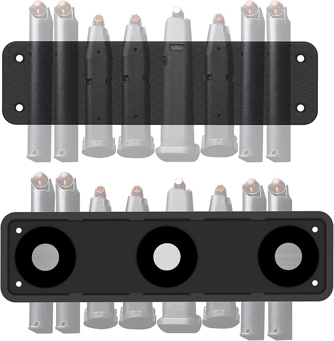 Magnetic Ammunition Holder, Gun Magnet Double Sided,Gun Magazine Storage/Organizer in Shelf, Cabinet, Locker, Vault, Desk,Door, Ammo Gun Safe Accessories Mount for Pistol, Handgun Mags&Clips