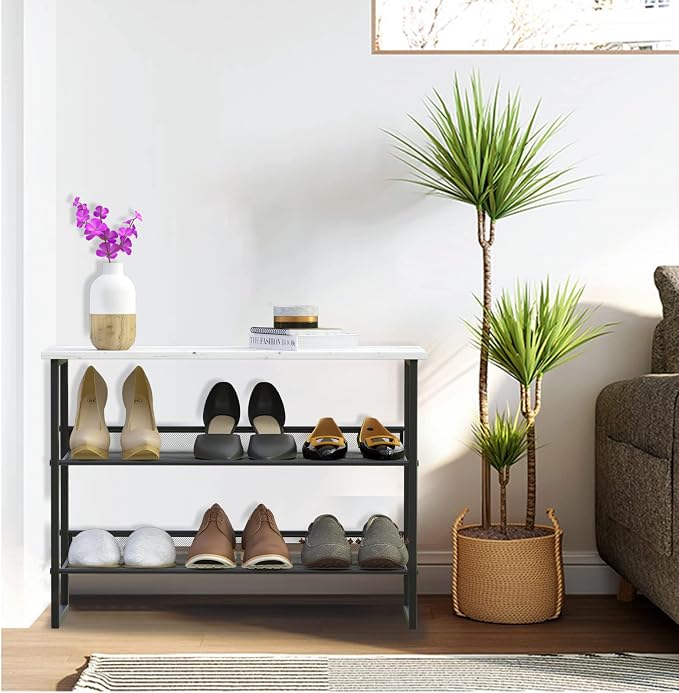 Garden 4 you Shoe Rack for Entryway Closet, Metal Mesh Shoe Organizer | Adjustable