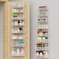 VyGrow Over The Door Organizer, 8-tier Metal Door Organizer Hanging with Adjustable Baskets, Behind The Door Storage for Bedroom Closet Bathroom Pantry Cabinet Kitchen, White