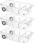 LXLXXL Fridge Organizer Bins With Wheels, 3 Pack Roll Out Refrigerator Organizers And Storage Refrigerator Drawer With Dividers, Upgrade Thick Plastic Pantry Storage Bins, Kitchen Organization