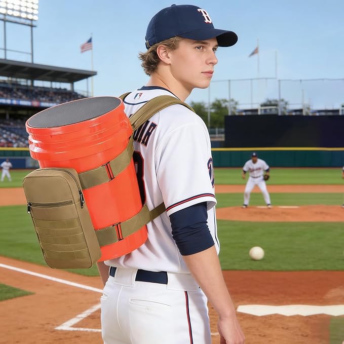 Backpack for 5 Gallon Buckets, Universal Bucket Organizer with Pocket | for Hunting, Fishing, Picking Apples, Baseball & Ice Fishing