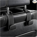 2 PCS Car Seat Headrest Hooks, Microfiber Leather Hanger Holder Hook for Hanging Purse and Bag, Universal Vehicle Back Seat Organizer Hook for Grocery Bag Handbag Coat (Black)