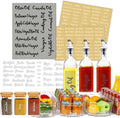 Mintitude Clear Spice Jar Labels, Fridge Labels for Food Storage Containers, Preprinted Script Clear Oil & Vinegar Stickers for Fridge, Freezer and Pantry Water & Oil Resistant (Kitchen Combo)