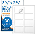 2 1/3" X 3 3/8" Matte White Printable Labels (30 Sheets, 240 Stickers) Name Tag Stickers, Address and Shipping Labels for Laser & Inkjet Printers - Spartan Industrial Template R013