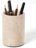 Radicaln Marble Pen Holder For Desk 4" Inches Travertine Handmade Pencil Holder & Pen Holder for Home & Office Desktop Organizer, Ideal Marble Toothbrush Holder