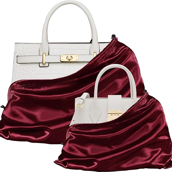 P Pothuiny 2 Pcs Satin Dust Bags for Handbags