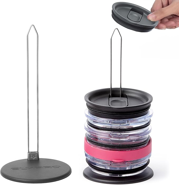 ELYPRO Tumbler Lid Organizer & Holder for Stanley, Yeti, Water Bottle Lids | Kitchen Gadgets, Kitchen Organization, Organization Storage, Inside Kitchen Cabinets, Inside Cupboards, Pantry Shelves