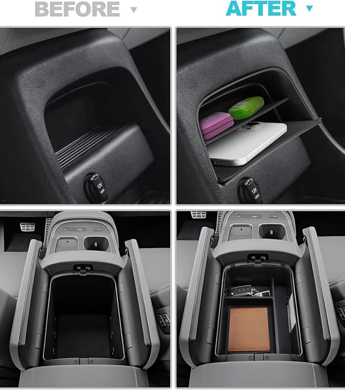 CDEFG 2Pcs for 2026 Hyundai Palisade Center Console Organizer for 2026 Hyundai Palisade Accessories Middle Console Armrest Storage Box (Only for 7-Seater Split Armrest)