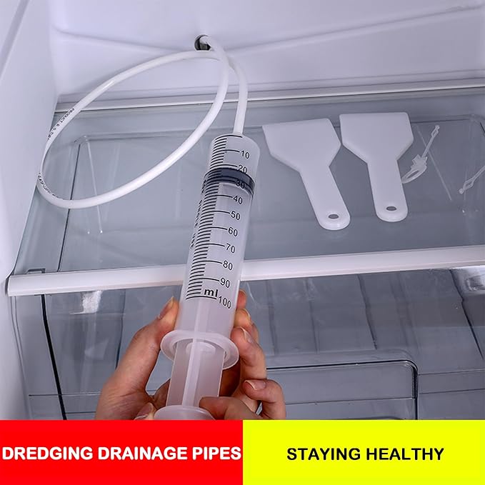Ultra Long Stainless Steel Cleaning Brush Set, Refrigerator Drain Hole Blockage Remover Cleaning Tool, Flexible Feed Pipe Brush for Refrigerators, Kitchen Drain Pipes, Faucets, Sinks