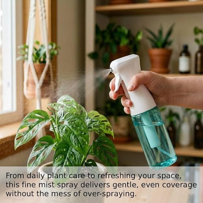 VIGOR PATH Continuous Mist Blue Spray Bottle 200ml Fine Mist for Hair | Ultra Fine Atomizer Leak Proof Ergonomic Construction 360 Refillable