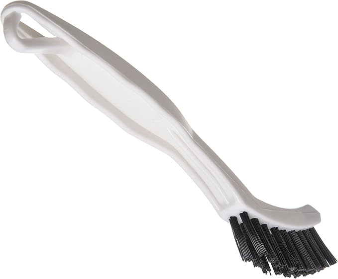 SPARTA Flo-Pac Grout Brush with Nylon Bristles, Scrubber with Handle for Bathroom and Kitchen Tile, 8", White