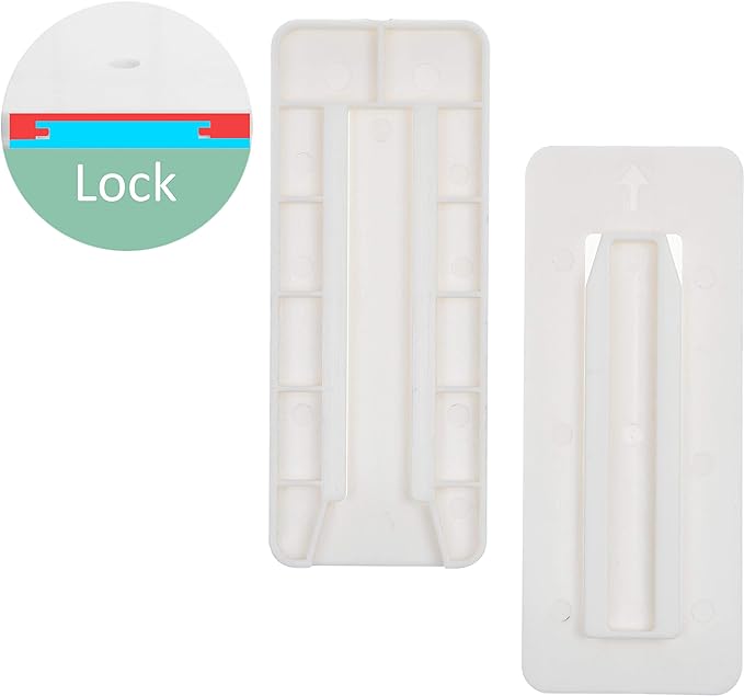 Self Adhesive Power Strip Holder 10 Pack - No Drill Extension Block Wall Mount Fixator - Easy to Install Sliding Design - for Home, Kitchen, Office - Attaches to Wood, Plastic, Metal, Ceramic
