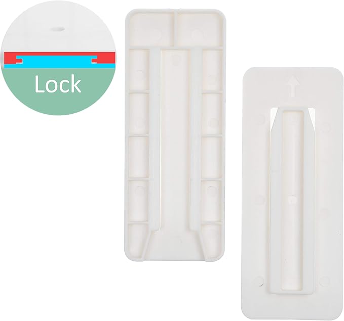 Self Adhesive Power Strip Holder 4 Pack - No Drill Extension Block Wall Mount Fixator - Easy to Install Sliding Design - for Home, Kitchen, Office - Attaches to Wood, Plastic, Metal, Ceramic