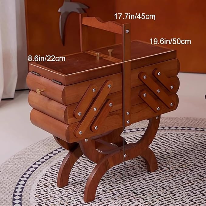 Jewelry Cabinet with Handles and Stands, Sofa Side Cabinet, Large Three-Layer Makeup Cabinet, Wooden Jewelry Cabinet for Storage