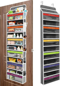 YooxArmor Over The Door Organizer, Hanging Storage with 6+6 Large Pockets, 22lbs Load Anti Tilt Behind Door Storage for Closet Bedroom Bathroom, Black