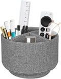 Pen Holder for Desk Organizers and Accessories, 360 Swivel TV Remote Control Holder for Table, Nightstand Organizer Caddy for Office Supplies/ Media Controllers, Bedside Decorations for Living Room | PU Leather Nightstand Caddy, 360 Swivel TV, Art/Offi...