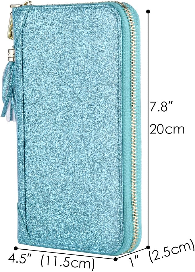 Easyoulife Credit Card Holder Wallet Womens Zipper Leather Case Purse RFID Blocking