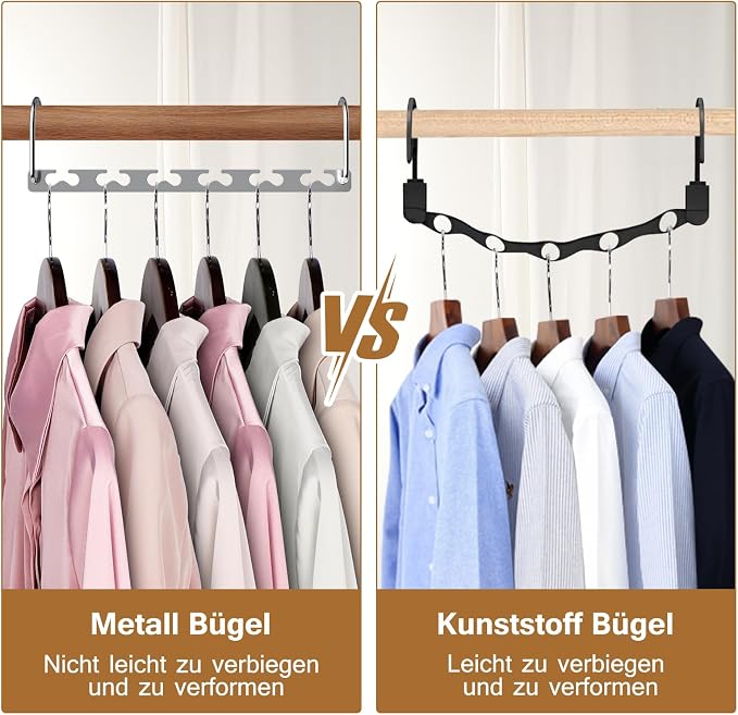 Space Saving Hangers for Clothes 12 Pack, Sturdy Metal Hangers Wardrobe Organizer, Magic Cascading Hanger, Closet Space Saver Closet Organizers and Storage