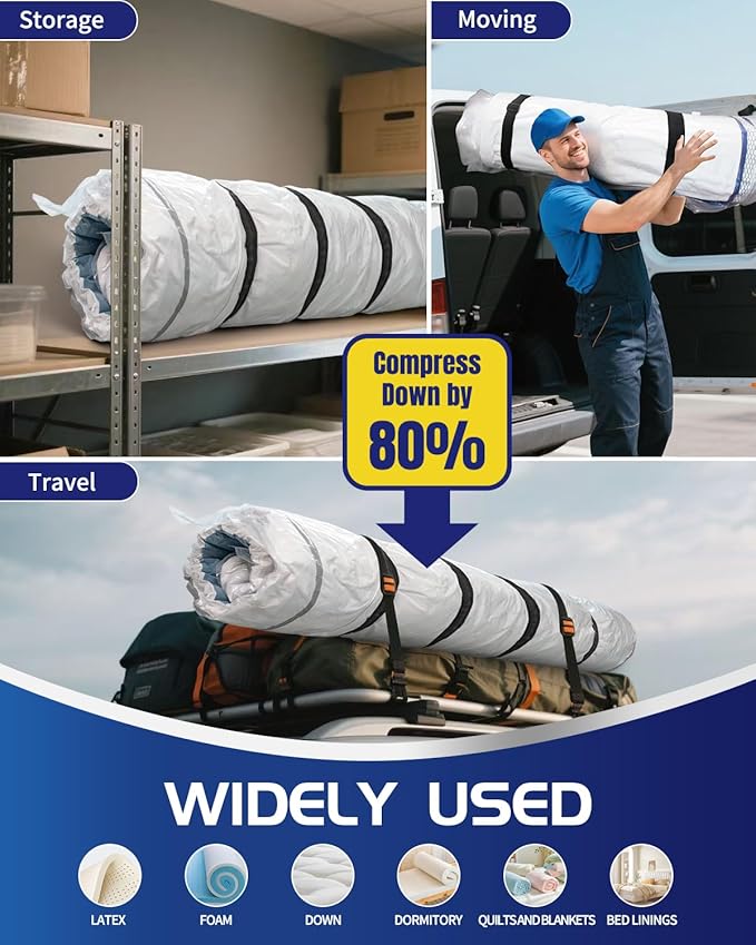 Vacuum Storage Bags for moving, Vacuum Seal Bags for Memory Foam, Latex, Clothing & Bedding, Space Saver Bags for Organization and Storage (XXXXX-Large)