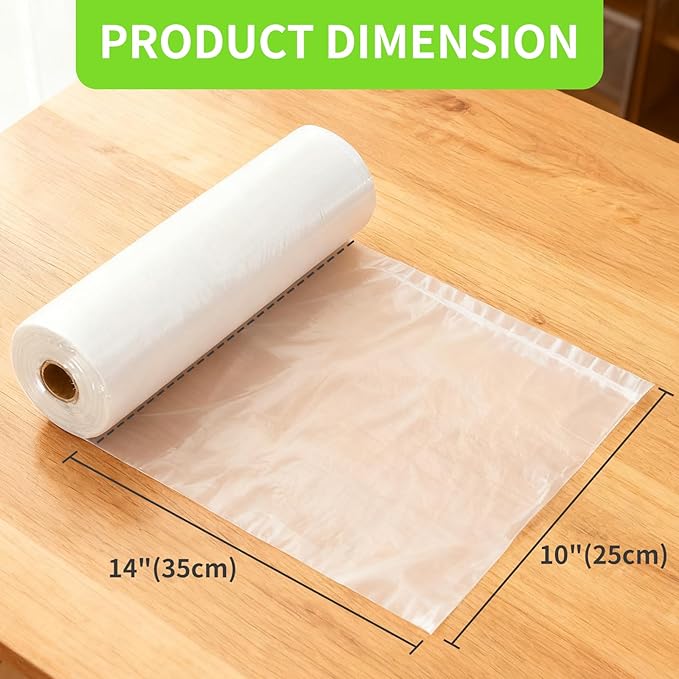 Food Storage Bags, 10" X 14" Plastic Produce Bag, Clear Plastic Bag for Food, Fruit, Meat, Vegetable, Refrigerator Storage, Kitchen, 800 Bags/Roll (2 Rolls)