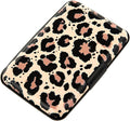 Credit Card Holder, Metal Card Wallet RFID Blocking Mini Slim Aluminum Business Hard Card Case for Women Men (Leopard Skin Print)
