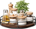 Optish 10" Lazy Susan Turntable for Table Top, Wooden Lazy Susan Organizer for Cabinet, Kitchen, Countertop, Pantry, Spice Organizer, Bathroom, Vanity, Table Decor, Non-Slip Bottom