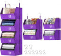 4-Tier Hanging Closet Organizer, Detachable Hanging Storage Shelves with Reinforced Side Panels, Hanging Closet Organizer for Clothes, Sweaters, Towels, Socks & Accessories, Purple